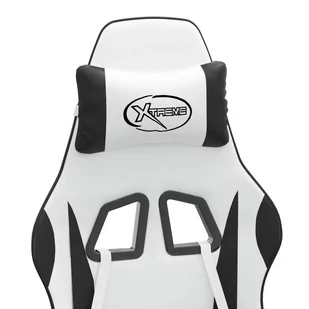 Lumarko Obrotowy fotel gamingowy z podnóżkiem, biało-czarny - Fotele gamingowe - miniaturka - grafika 10