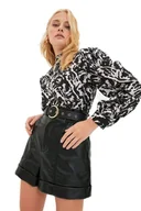 Bluzki damskie - Trendyol Bluzka damska regularna, basic, stójka, tkana, Bardzo kolorowy, 68 - miniaturka - grafika 1