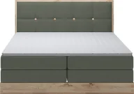 Łóżka - DomoHome Łóżko na sprężynach skrzyniowych Łóżko do sypialni Idealne do Twojej sypialni Luksusowe łóżko tapicerowane, rozmiar: 180x200x60cm, model: Elli, kolor: ciemnozielony - miniaturka - grafika 1