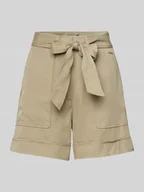 Spodenki damskie - Szorty o kroju regular fit z wiązanym paskiem model ‘NEW NINA’ - miniaturka - grafika 1