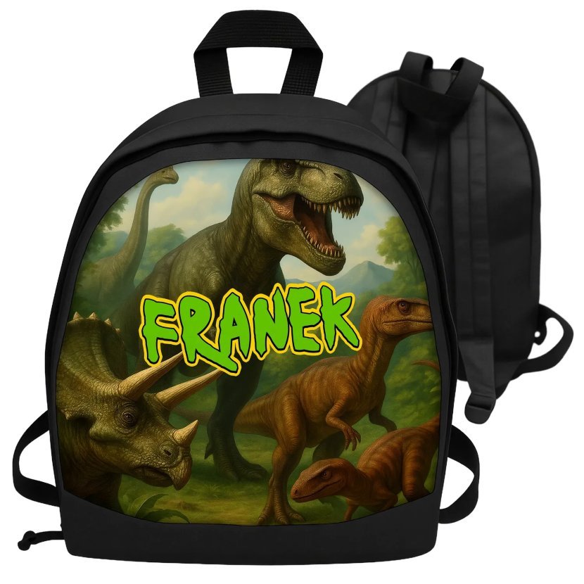 Plecak DINOZAURY DINO z Imieniem Personalizowany dla Dziecka prezent nadruk