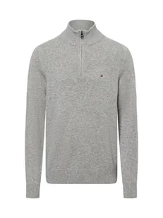 Tommy Hilfiger Męski sweter z dzianiny Mężczyźni Wełna szary marmurkowy, M - Swetry męskie - miniaturka - grafika 1