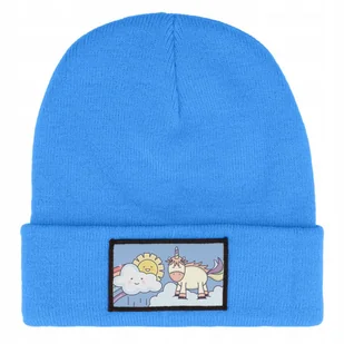 Czapka Zimowa Dziecięca UNICORN IN CLOUDS Kucyki Prezent Wzory Niebieska - Czapki damskie - miniaturka - grafika 1