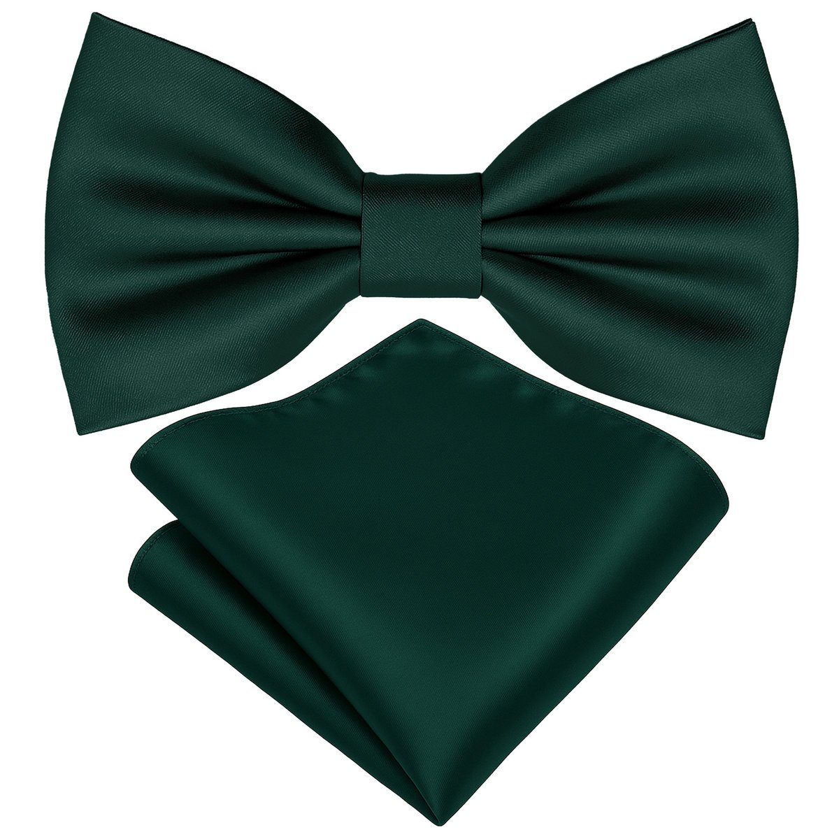 Zestaw mucha + poszetka - butelkowy zielony GŁADKIE