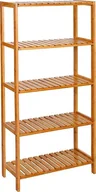 Szafki łazienkowe - Elior Bambusowy regał łazienkowy z 5 półkami - Levent - miniaturka - grafika 1