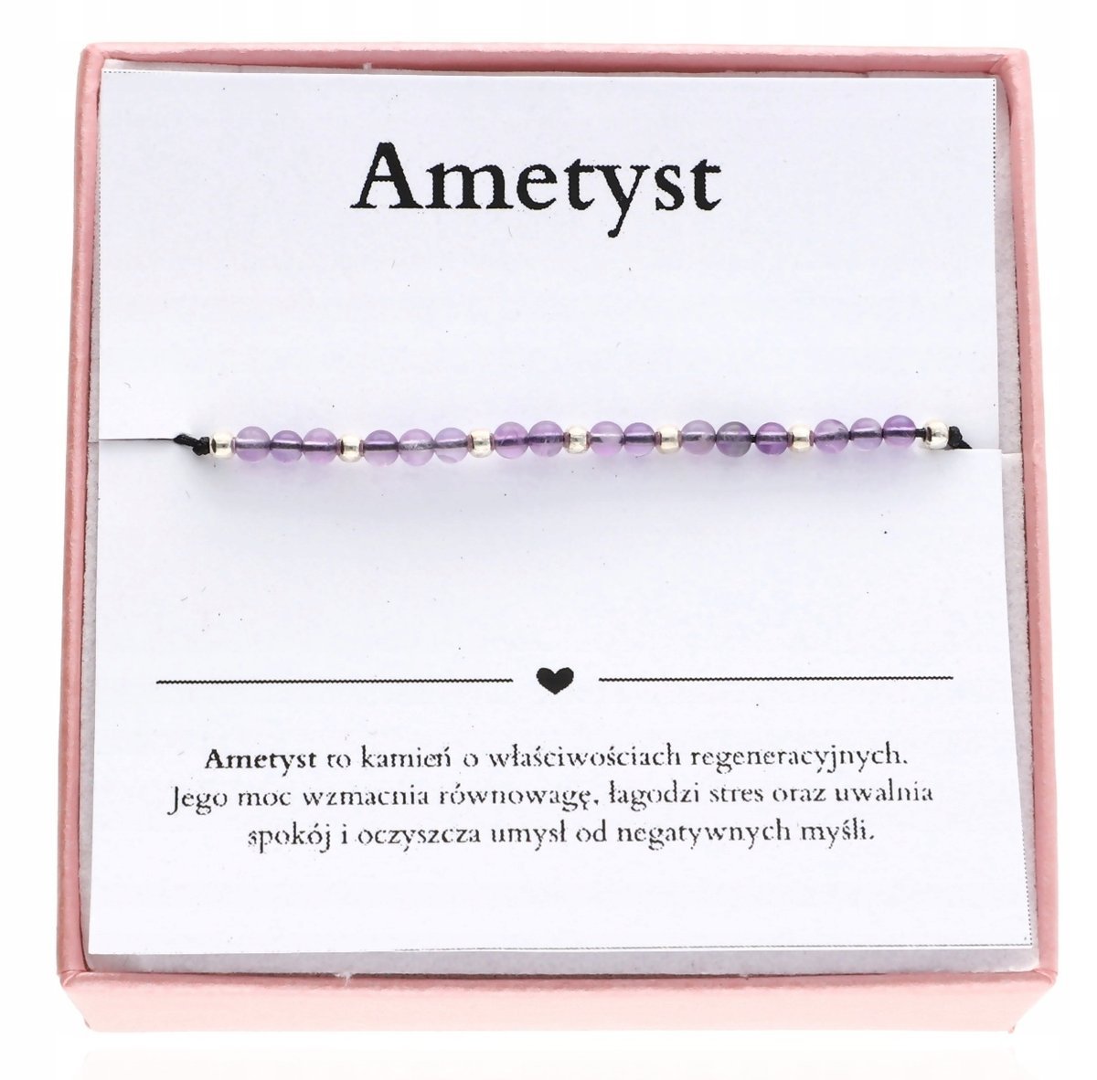 Bransoletka z AMETYSTEM AMETYST kamienie naturalne srebro 925