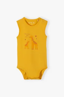 Body dla niemowląt - Pomarańczowe body niemowlęce bez rękawów - grafika 1