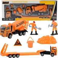 Samochody i pojazdy dla dzieci - ZESTAW POJAZDY BUDOWLANE BETONIARKA AUTA METAL RESORAKI REMONT BUDOWA DROGI - miniaturka - grafika 1