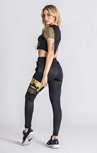 Gianni Kavanagh Black Lucky Fever Cropped T-shirt damski T-Shirt, Black/Gold, S - Koszulki i topy damskie - miniaturka - grafika 1