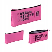 Piórniki - Piórnik saszetka szkolny dla dziewczynek różowy motywacyjny Kite - miniaturka - grafika 1