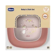 Miseczki i talerzyki dla dzieci - Chicco Zestaw 2 talerzy brzoskwiniowy 12m+ - miniaturka - grafika 1