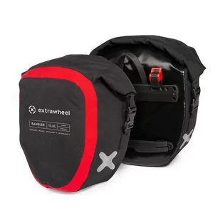 Extrawheel EXTRAWHEEL SAKWY UNIWERSALNE RAMBLER BLACK/RED 25L PREMIUM CORDURA bike-E0047-0 - Sakwy rowerowe Extrawheel EXTRAWHEEL SAKWY UNIWERSALNE RAMBLER BLACK/RED 25L PREMIUM CORDURA bike-E0047-0 - Sakwy rowerowe - miniaturka - grafika 1