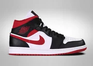 Buty sportowe męskie - Nike Air Jordan 1 Retro MID Black Gym Red Eur 42 Us 8,5 - miniaturka - grafika 1