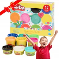 Masy plastyczne - CIASTOLINA PLAYDOH KREATYWNY ZESTAW 12 KOLORÓW RÓŻNE KOLORY TUBY ELEMENTY - miniaturka - grafika 1
