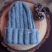 Czapki damskie - Czapka merino szara HANDMADE - miniaturka - grafika 1