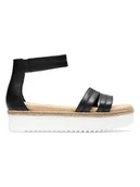 Sandały damskie - Clarks Skórzane sandały w kolorze czarnym - miniaturka - grafika 1