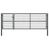 Ogrodzenia - vidaxl Brama ogrodzeniowa ze słupkami, stal, 350 x 100 cm, antracytowa - miniaturka - grafika 1