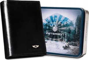 Peterson Duży, skórzany portfel męski bez zapięcia Peterson NoSize - Portfele - miniaturka - grafika 1