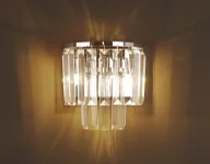 Lampy ścienne - Kinkiet glamour MONACO ścienna lampa szklana do sypialni chrom - miniaturka - grafika 1