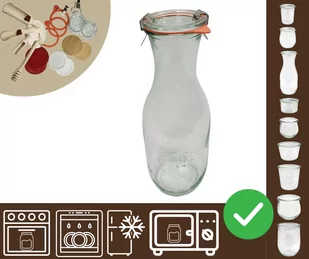 Słoiki WECK / szkl. wieko,gumka, bl KARAFKA 1l 1062ml BUTELKA / Wamar-Sosenka - Pojemniki kuchenne Słoiki WECK / szkl. wieko,gumka, bl KARAFKA 1l 1062ml BUTELKA / Wamar-Sosenka - Pojemniki kuchenne - miniaturka - grafika 1