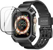 Akcesoria do smartwatchy - Supcase Etui z paskiem + 2 szkła UB Pro do Apple Watch Ultra 2/1 49 mm, czarne - miniaturka - grafika 1