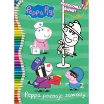 Media Service Zawada Peppa Pig Pokoloruj świat! cz1 Peppa poznaje zawody praca zbiorowa - Kolorowanki, wyklejanki - miniaturka - grafika 1