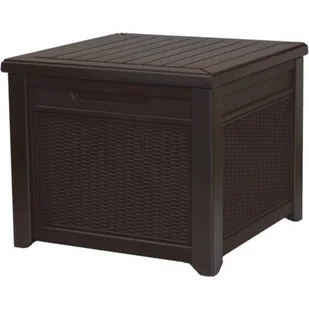 KETER Stolik skrzynia ogrodowa Cube Rattan Brązowy 208l KET237779 - Stoły ogrodowe - miniaturka - grafika 1