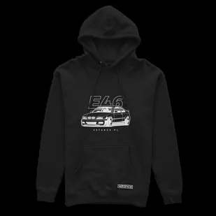 Bluza z kapturem przód BMW E46 czarna-XS - Odzież do sportów motorowych - miniaturka - grafika 1