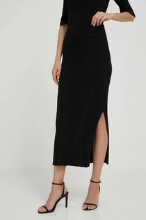 Spódnice - Calvin Klein spódnica kolor czarny maxi ołówkowa - grafika 1