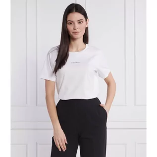 Koszulki i topy damskie - Calvin Klein T-shirt MICRO LOGO | Regular Fit - grafika 1