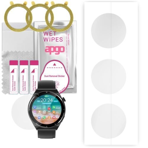 3x folia ochronna hydrożelowa do Tracer SM10S Leo - apgo Smartwatch Hydrogel Protection Ochrona na ekran smartwatcha