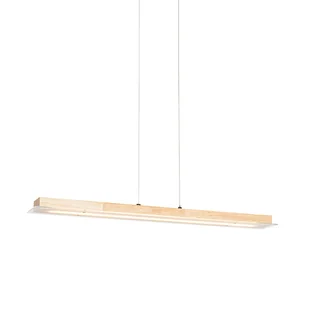 QAZQA Wiejska lampa wisząca z drewna  w tym dioda LED ze ściemniaczem dotykowym - platyna - Lampy sufitowe - miniaturka - grafika 1