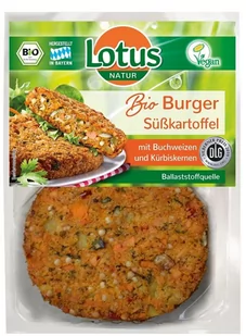 LOTUS (świeże produkty wegańskie) Burgery warzywne z batatami i dynią bio 160 g - lotus BP-4026584177569 - Produkty wegańskie i wegetariańskie - miniaturka - grafika 1