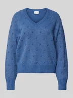 Swetry damskie - Sweter z dzianiny z obniżonymi ramionami model ‘TULI’ - miniaturka - grafika 1