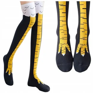 Śmieszne Zakolanówki KURZE NÓŻKI Łapki Kura 3D Podkolanówki Prezent 35-40 - Skarpetki damskie Śmieszne Zakolanówki KURZE NÓŻKI Łapki Kura 3D Podkolanówki Prezent 35-40 - Skarpetki damskie - miniaturka - grafika 1