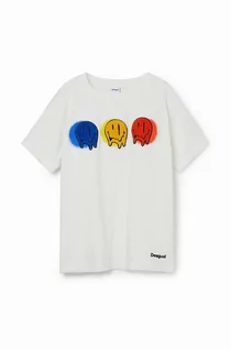 Koszulki dla chłopców - Desigual t-shirt bawełniany dziecięcy kolor biały z nadrukiem - grafika 1