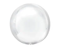 Balony i akcesoria - Balon Foliowy Orbz - Kula Biała (Pakowany) - miniaturka - grafika 1