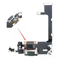 Części serwisowe do telefonów - Gniazdo złącze ładowania + mikrofon do iPhone 11 Pro (Black) - miniaturka - grafika 1