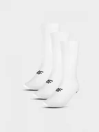 Skarpetki damskie - Damskie skarpetki basic (3-pack) 4F 4FWMM00USOCF279 - białe - miniaturka - grafika 1