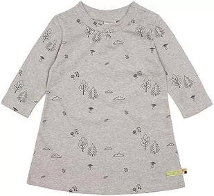 loud + proud Dziewczęca sukienka z dzianiny strukturalnej, certyfikat GOTS, Silver, 122/128 cm - Sukienki - miniaturka - grafika 1