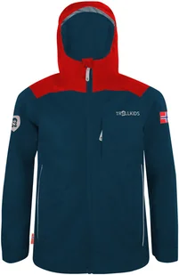 TROLLKIDS TROLLKIDS Bergen Kurtka Dzieci, bright red/mystic blue 164 2021 Kurtki przeciwdeszczowe 610-410-164 - Odzież trekkingowa dziecięca - miniaturka - grafika 1