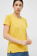 Koszulki sportowe damskie - Salewa t-shirt sportowy Pure Eagle Frame kolor żółty - miniaturka - grafika 1