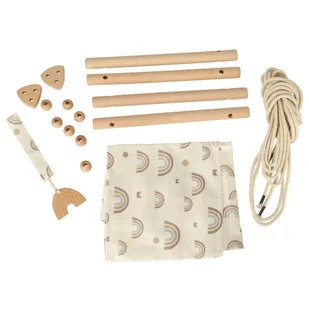 Huśtawka dla dzieci materiałowa drewniana wisząca tęcza - Leżaczki i huśtawki Huśtawka dla dzieci materiałowa drewniana wisząca tęcza - Leżaczki i huśtawki - miniaturka - grafika 5