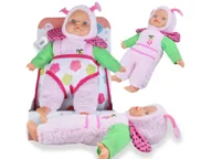 Lalki dla dziewczynek - Lalka Bobas Laleczka Gumowa Baby Z Plecakiem Nosidełkiem Prezent Dziewczynka - miniaturka - grafika 1