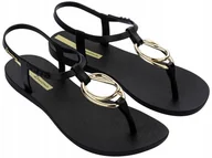 Sandały damskie - Sandały damskie Ipanema CLASS CHARM Eleganckie Płaskie Wygodne Czarne 36 - miniaturka - grafika 1