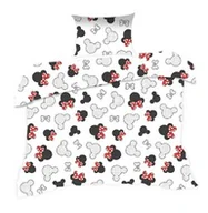 Pościel dla dzieci - Extrapościel Pościel bawełniana 100x135 131K myszka biała czarna czerwone kokardki Kids 24 z poszewką 40x60 - miniaturka - grafika 1