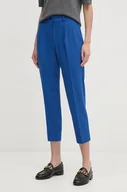 Spodnie damskie - Sisley spodnie damskie kolor niebieski proste high waist - miniaturka - grafika 1
