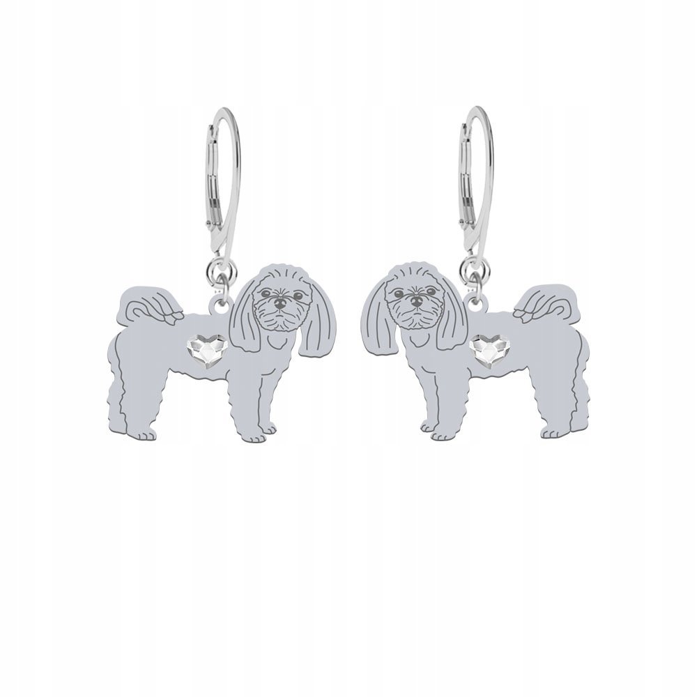 Kolczyki z psem Maltańczyk Srebro 925 Prezent Kobieta Biżuteria GRAWER