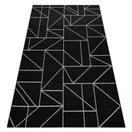 Dywany - DYWAN SZNURKOWY SIZAL FLOORLUX 20605 black / silver TRÓJKĄTY, GEOMETRYCZNY czarny 140x200 cm - miniaturka - grafika 1