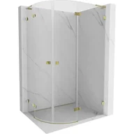 Kabiny prysznicowe - Mexen Lunar L kabina prysznicowa półokrągła uchylna prawa 90 x 70 cm, transparent, złota szczotkowana - 833L-090P-070L-55-00 - miniaturka - grafika 1